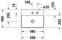 Vorschau: Duravit DuraSquare Waschtisch rechteckig 50x40cm, mit Hahnloch, ohne Überlauf, weiß 2356500041