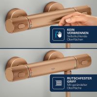 Vorschau: Grohe Precision Feel Thermostat-Wannenbatterie mit ProGrip Rändelstruktur, warm sunset gebürstet