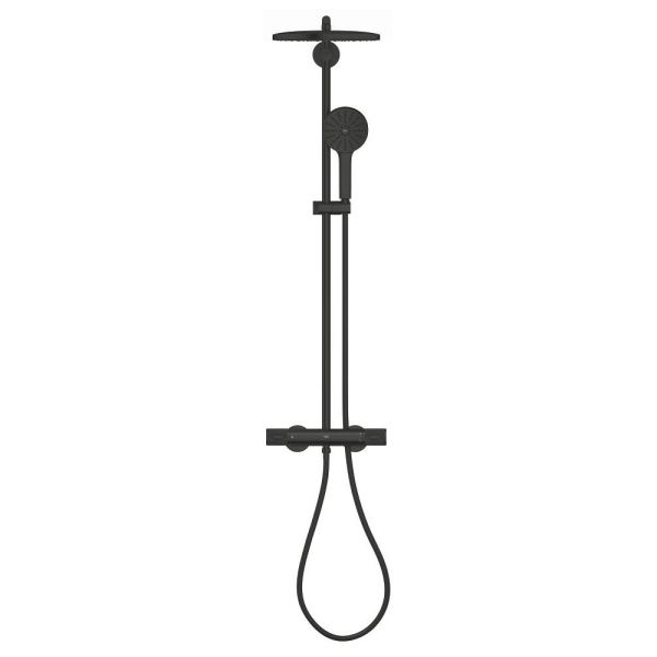 Grohe Vitalio Joy+ CoolTouch System 280 Duschsystem mit Thermostatbatterie, Aufputz, schwarz matt