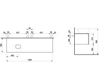 Vorschau: Laufen IL BAGNO ALESSI One Schubladenelement 1600, Ausschnitt links, zu Waschtisch H818975/6/7/8