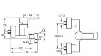 Vorschau: Hansa Hansaligna Einhand-Wannen- und Brause-Batterie, für Wandaufbau, chrom