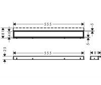 Vorschau: Hansgrohe RainDrain Match Fertigset Duschrinne 60cm, befliesbar, edelstahl gebürstet