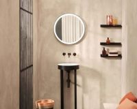 Alape Xcross Säulenwaschtisch mit Stahlgestell und Schaftventi ohne Hahnloch WT.RX400.CR weiß/schwarz matt