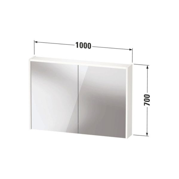 Duravit D-Code 2.0 Spiegelschrank 100x70cm mit LED-Beleuchtung, 2 Türen, eiche marmoriert