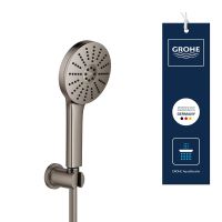 Vorschau: Grohe Vitalio Joy+ 120 Wandhalterset 3 Strahlarten, hard graphite gebürstet