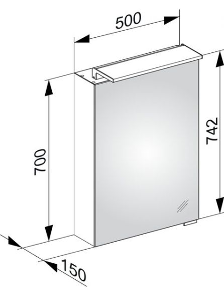 Keuco Royal L1 Spiegelschrank, Türanschlag LINKS, 50x74,2cm