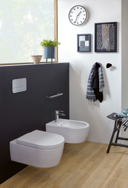 Villeroy&Boch Avento Wand-Tiefspül-WC, spülrandlos mit DirectFlush, inkl. WC-Sitz, Combi-Pack 5656HR01