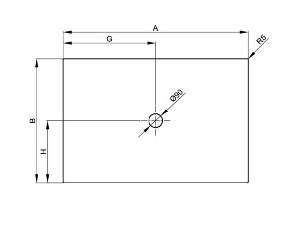 Bette BetteFloor Side Rechteck Duschwanne 90x80cm, weiß 8751-0004