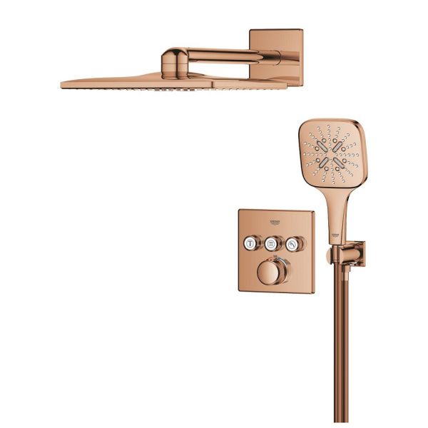Grohe Grohtherm SmartControl Duschsystem UP, Rainshower SmartActive 310 Cube, warm sunset 34864DA0