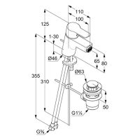 Vorschau: Kludi Pure&Easy Bidet-Einhandmischer mit Ablaufgarnitur, chrom