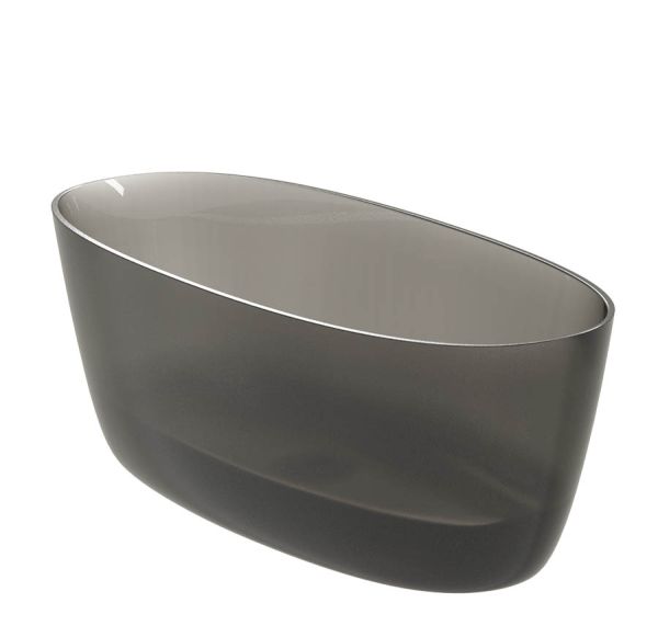 RIHO Solid Frosted Oval freistehende Badewanne 160x72cm