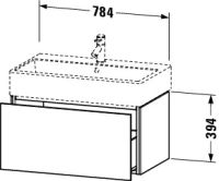 Vorschau: Duravit L-Cube Waschtischunterschrank wandhängend 78x46cm mit 1 Schublade für Vero Air 235080, techn. Zeichnung