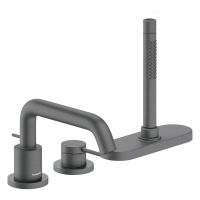 hansgrohe Tecturis S 3-Loch Einhebel-Wannenrandmischer mit sBox, brushed black chrome 73447340