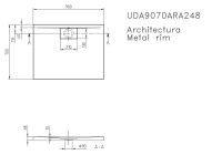 Vorschau: Villeroy&Boch Architectura MetalRim Duschwanne inkl. Antirutsch (VILBOGRIP),90x70cm, weiß UDA9070ARA248GV-011