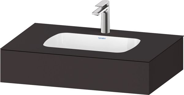 Duravit Qatego Einbauwaschtisch mit Konsole 80x55x17cm graphit supermatt Antifingerprint QA4690