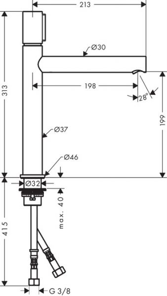Axor Uno Select Waschtischmischer 200 für Aufsatzwaschtische