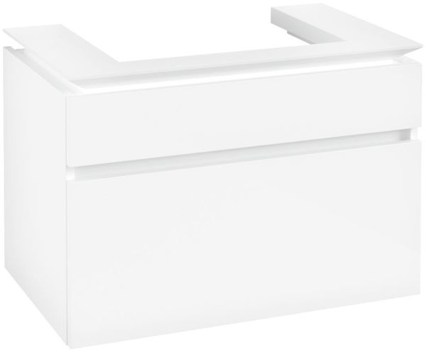 Villeroy&Boch Legato Waschtischunterschrank 80x50cm für Aufsatzwaschtisch, 2 Auszüge, glossy white, B67900DH