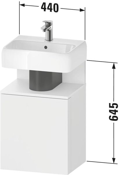 Duravit Qatego Waschtischunterschrank 44x35cm in weiß supermatt Antifingerprint, mit offenem Fach