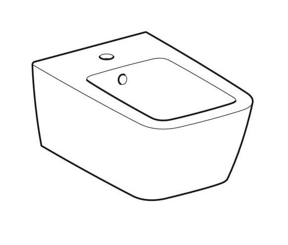 Geberit iCon Square Wandbidet mit Überlauf, geschlossene Form, weiß