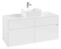 Villeroy&Boch Collaro Waschtischunterschrank passend zu Aufsatzwaschtisch, 120cm weiß C04100DH