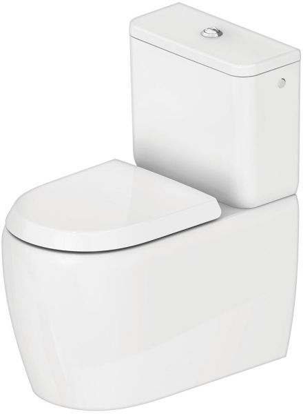 Duravit Qatego Stand-WC Kombination für aufg. Spülkasten, 6 l, Tiefspüler, spülrandlos, HygieneGlaze, weiß 2021092000