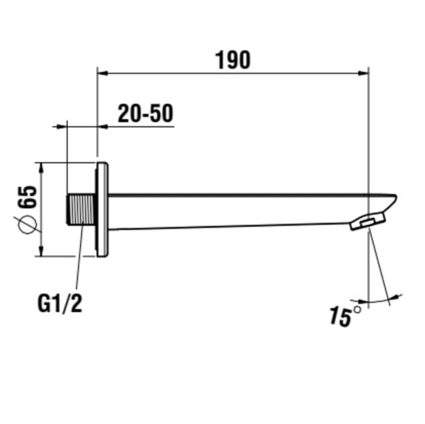 Laufen Cityplus Wanneneinlauf Ausladung 19cm