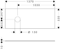 Vorschau: hansgrohe Xevolos E Konsole 137x55cm mit Ausschnitt links für Aufsatzwaschtisch ohne Hahnloch