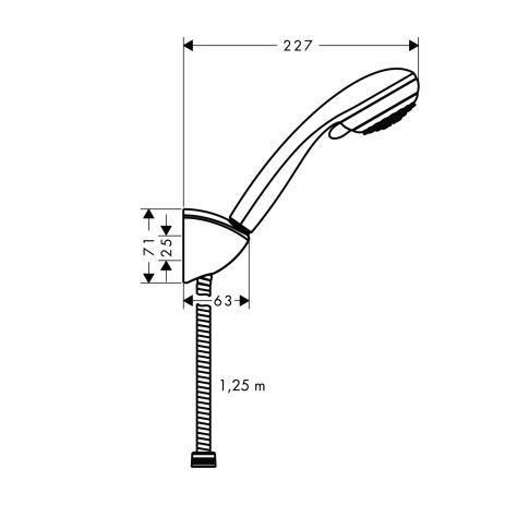 Hansgrohe Crometta 85 Variojet Handbrause/ Porter'C Brausehalter Set 1,60m, chrom