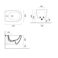 Vorschau: Catalano Alvea Wand-Bidet, 53x36cm, weiß CataGlaze+