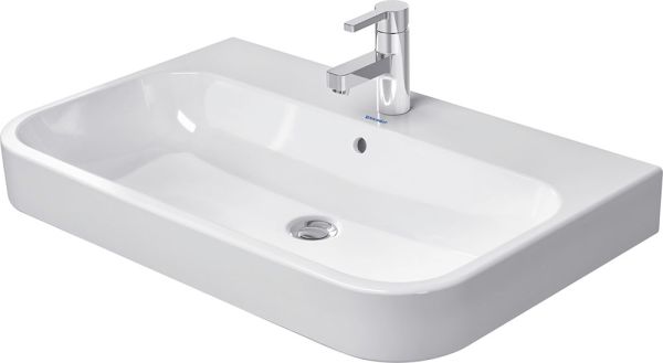 Duravit Happy D.2 Waschtisch 80x50,5cm mit Hahnloch und Überlauf, geschliffen, weiß 2318800027 23188000271