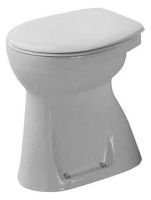 Vorschau: Duravit Duraplus Stand-WC Flachspüler mit Spülrand, ohne Beschichtung weiß 0212010000