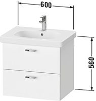 Vorschau: Duravit XBase Waschtischunterschrank 60cm, mit 2 Auszüge, passend zu Waschtisch D-Code 034265