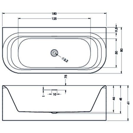 RIHO Devotion Back2wall Vorwand-Badewanne mit Verkleidung , 180x80cm, weiß BD27005_4