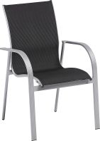 KETTLER Tampa Stappelsessel mit Armlehnen, silber/charcoal