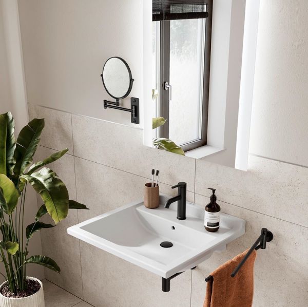 Duravit D-Code Kosmetikspiegel Ø20cm schwarz matt 0099124600