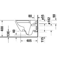 Vorschau: Duravit D-Code Wand-WC rimless Set mit SoftClose WC-Sitz, vormontierte Scharniere 54x37cm, weiß