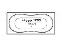 Vorschau: Polypex HAPPY 1700 Rechteck-Badewanne 170x75cm