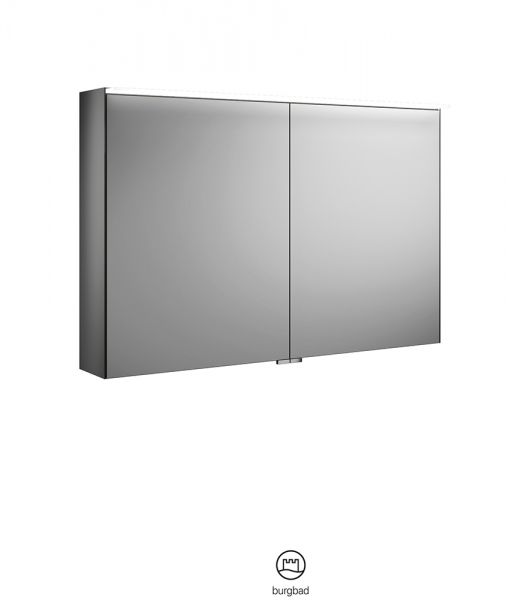 Burgbad Fiumo Spiegelschrank mit horizontaler LED-Beleuchtung und 2 Spiegeltüren 100,6x67cm