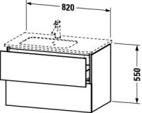 Vorschau: Duravit L-Cube Waschtischunterschrank Becken links 82x48cm 2 Schubladen für ME by Starck 234583