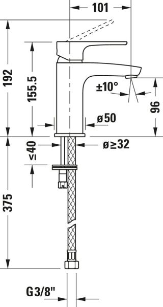 Duravit B.1 Einhebel-Waschtischmischer S ohne Zugstangen-Ablaufgarnitur, chrom