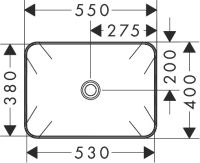 Vorschau: Hansgrohe Xuniva Q Aufsatz-Waschtisch 55x40m ohne Hahnloch, ohne Überlauf, weiß