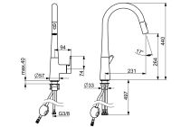 Vorschau: Hansa Hansadesigno Style Comfort Spültisch-Einhand-Einlochbatterie, mit Geschirrbrause, schwarz matt
