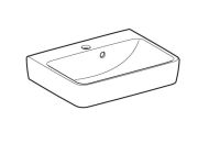 Vorschau: Geberit Renova Plan Handwaschbecken mit asymmetrischem Überlauf, mit 1 Hahnloch, 50x38cm, weiß_1