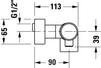 Vorschau: Duravit Tulum Einhebel-Brausemischer Aufputz, chrom, TU4230000010, techn. Zeichnung