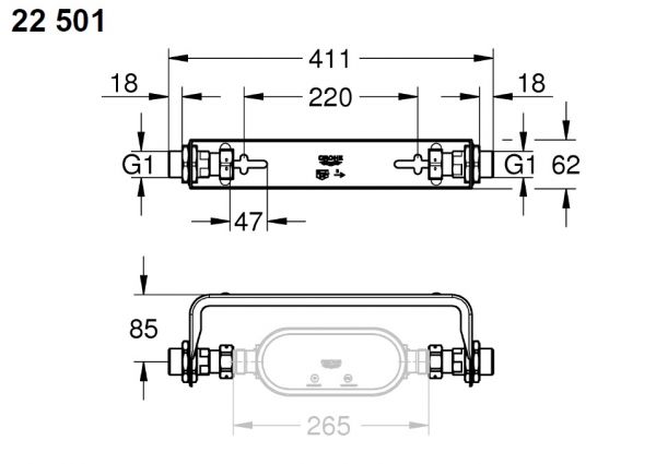 Grohe Sense Guard Wandmontage-Set