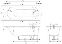 Vorschau: Villeroy&Boch Oberon Rechteck-Badewanne 170x75cm