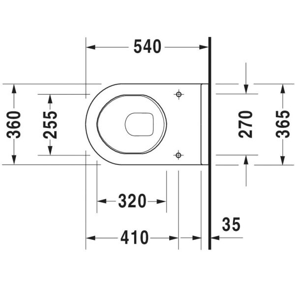 Duravit Starck 3 Wand-WC 54x36,5cm, oval, WonderGliss, weiß