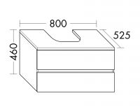 Vorschau: Burgbad Cube Waschtischunterschrank 80x52,5cm passend zu Grohe Cube, 2 Auszüge