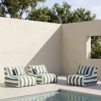 Vorschau: blomus STAY Lounger Chair 95x75cm, grün/weiß gestreift