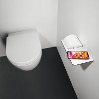 Vorschau: Giese WC-Papierhalter mit Ablagefläche rechts, weiß/chrom